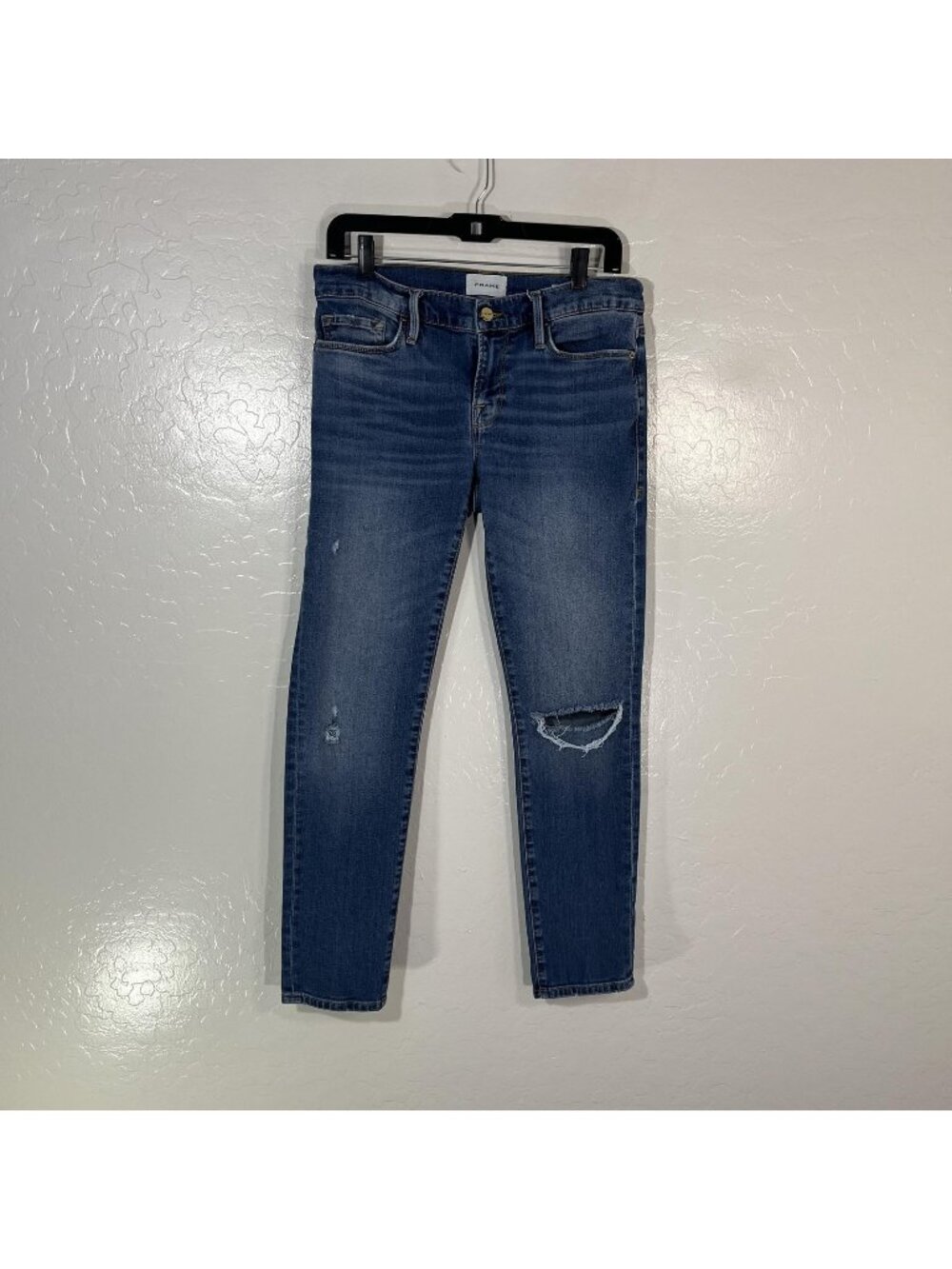 FRAME Le Garcon Jeans Womens 26 Blue Med Wash Relaxed Boyfriend 32x28.5 Denim